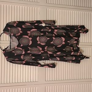 Simply Southern Navy & Pink Turtle Spandex Dress